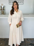 Ivory Grace Eyelet Midi Dress