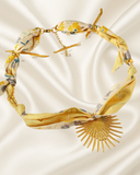 Golden Scarf Charm Necklace