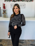 Bodysuit Black Glam Shine