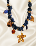 Denim Charm Statement Necklace