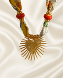 Golden Scarf Charm Necklace