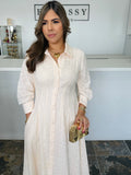 Ivory Grace Eyelet Midi Dress
