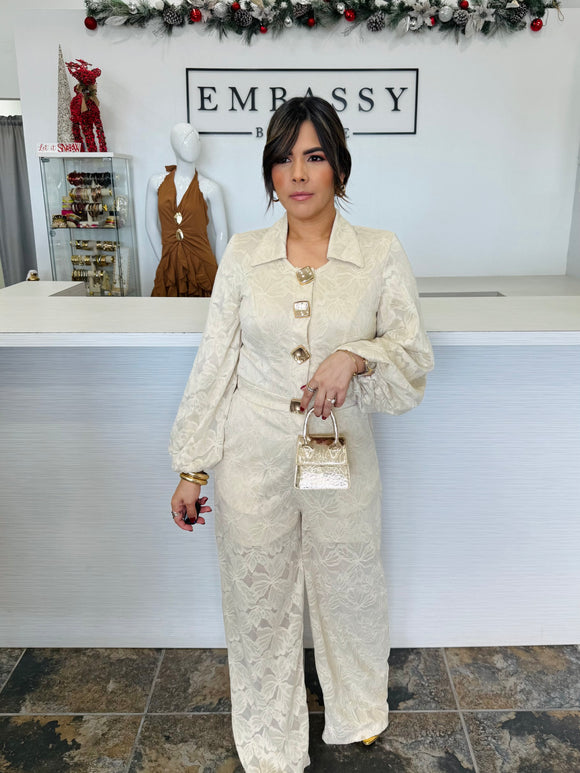 Golden Lace Jumpsuit