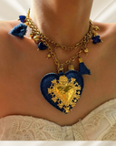Denim Heart Necklace