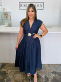 Amélie Belted Midi Dress