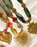 Golden Scarf Charm Necklace
