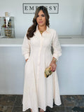 Ivory Grace Eyelet Midi Dress