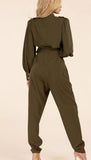 Chic Military Style Jumpsuit