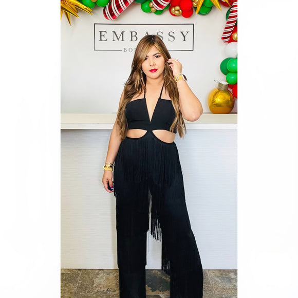 Cut Out Black Jumpsuit